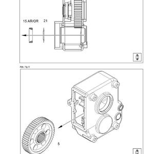 May include: Technical diagram of a GT-SR mechanical component, with detailed line drawings of gears and housing. The image includes labels such as "15 AR/OR" and "21", along with the "WALTERSCHEID" logo.