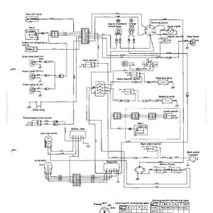 May include: Diagram of electrical wiring for a D85C-12, featuring components like the horn, starting motor, and various switches. The diagram includes labels and a table for lamp switch connections.