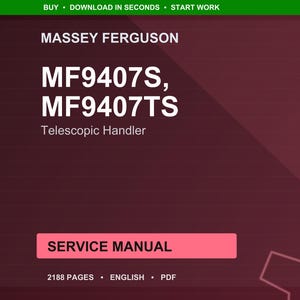 Massey Ferguson Mf9407s mf9407ts Teleskoplader Service Anleitung PDF | Werkstattreparatur | Sofort Download Bild 1