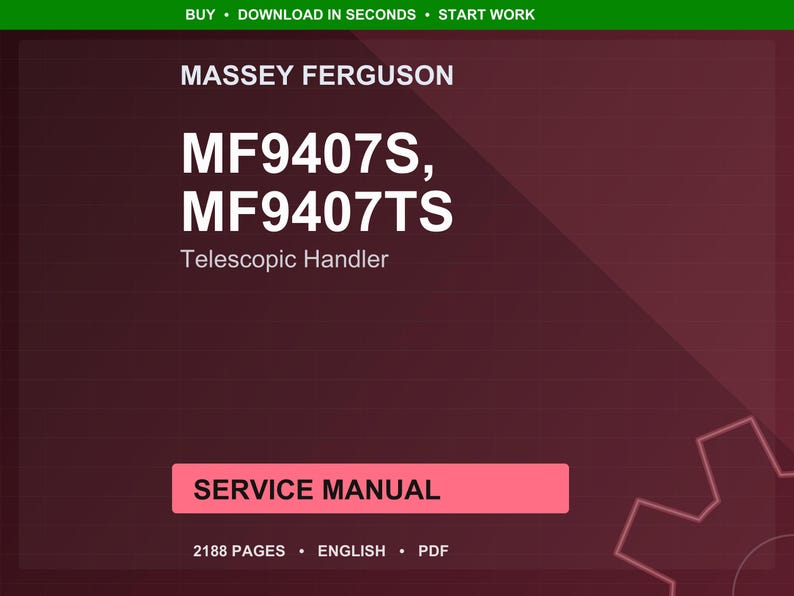 Massey Ferguson Mf9407s mf9407ts Teleskoplader Service Anleitung PDF | Werkstattreparatur | Sofort Download Bild 1