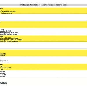 May include: A manual page featuring a multi-language table of contents, including English, German, French, and Spanish. The text is on a white background with yellow highlighted sections. The Weidemann logo is at the bottom.