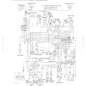 May include: Electrical circuit diagram with labels for various components, including head lamps, horn, and relays. The diagram includes text such as "Water temperature" and "Battery".