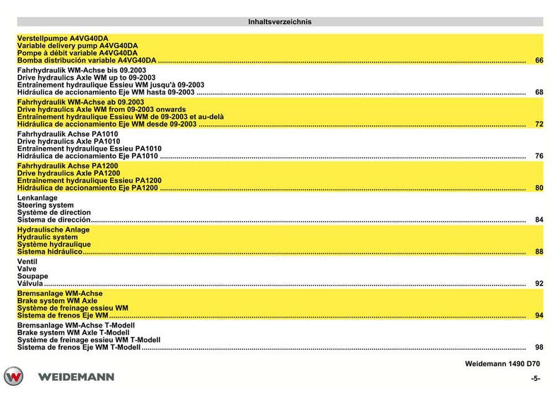 Weidemann 1490 D70 Wheel loader Parts Manual PDF | Illustrated Catalog | Instant Download image 5
