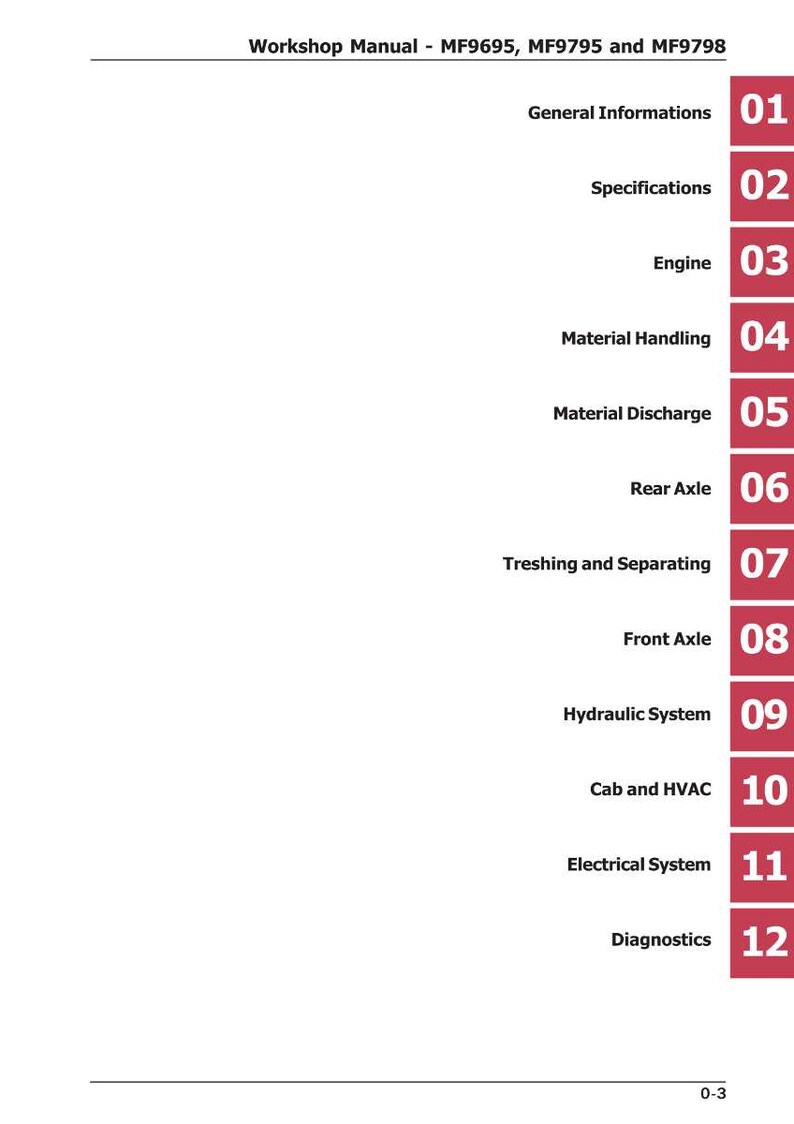 Massey ferguson Mf9695 mf9795 mf9895 Combine Service Manual PDF | Workshop Repair | Instant Download image 6