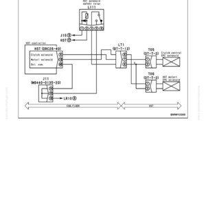 May include: A detailed circuit diagram with labels and symbols, including HST controller, solenoids, and relays. The diagram is labeled "Troubleshooting" and "Failure Codes."