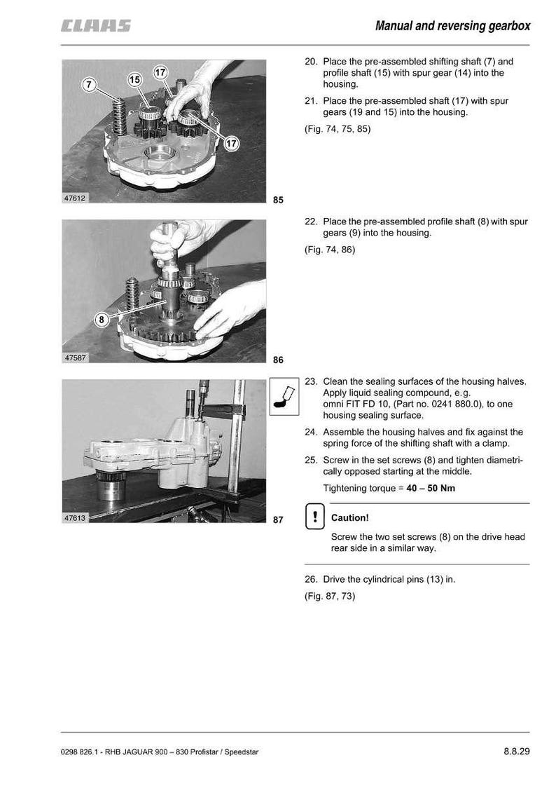Peut inclure: Diagramme d'une bo&icirc;te de vitesses manuelle et inverseur avec instructions de montage. L'image montre divers composants, notamment des arbres, des engrenages et des demi-carters, avec des &eacute;tiquettes num&eacute;rot&eacute;es. Des instructions textuelles sont &eacute;galement incluses.