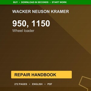 Wacker neuson kramer 950 1150 Wheel loader Repair Manual PDF | Service Workshop | Instant Download image 1