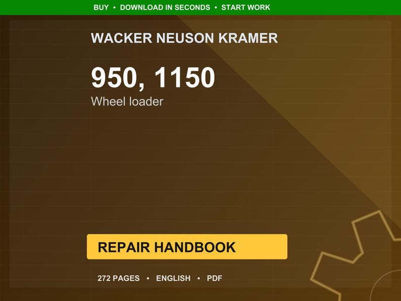 Wacker neuson kramer 950 1150 Wheel loader Repair Manual PDF | Service Workshop | Instant Download image 1