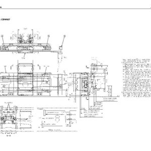 Pu&ograve; includere: Disegno tecnico di una base di serraggio per modelli da 5-6 tonnellate. L'immagine presenta diagrammi dettagliati con dimensioni e annotazioni. Il testo include "Struttura e Funzione" e "Disegni di montaggio".
