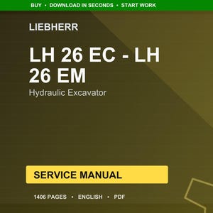 Manual de servicio en PDF / Reparación en taller / Descarga instantánea para la excavadora hidráulica Liebherr LH 26 EC tipo 1704 y LH 26 EM tipo 1704. imagen 1