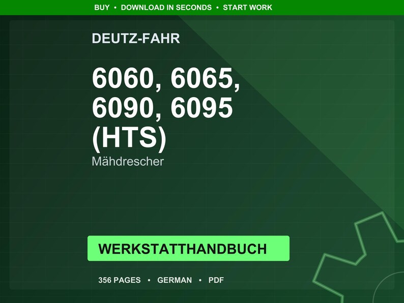 May include: A dark green digital document cover with the text "DEUTZ-FAHR" and the model numbers 6060, 6065, 6090, and 6095 (HTS). Below the model numbers is the word "M&auml;hdrescher". The document is labeled "WERKSTATTHANDBUCH".