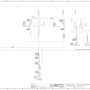 Pu&ograve; includere: Diagramma tecnico dettagliato di un circuito di controllo idraulico, con linee, simboli ed etichette di testo. Il diagramma &egrave; su sfondo bianco con un riquadro del titolo in basso, incluso il logo "Wester-Mooser Group".