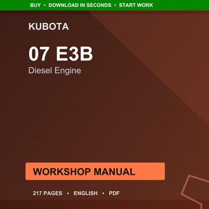 Kubota 07 E3b Dieselmotor Werkstatt-Handbuch PDF | Service Reparatur | Sofort Download Bild 1