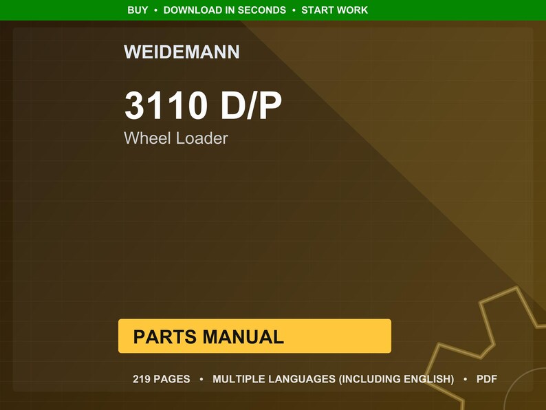 Manuale ricambi per pala gommata Weidemann 3110 DP in formato PDF / Catalogo illustrato / Download immediato immagine 1