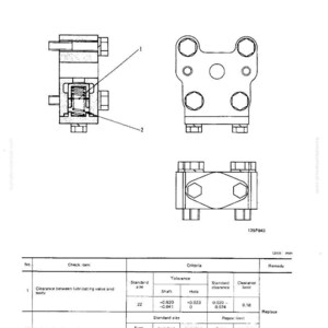 May include: Diagram of a transmission lubricating valve, with multiple views and measurements in millimeters. Includes a parts diagram and a table detailing clearance and spring specifications.