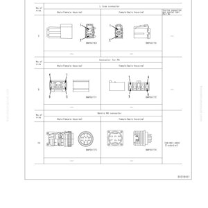 Pu&ograve; includere: Schema di connettori elettrici, inclusi alloggiamenti maschio e femmina. L'immagine include vari design di connettori con etichette e numeri di parte, come BWP04769, BWP04770, BWP04771, BWP04772, BWP04773 e BWP04774. Il testo "40 Troubleshooting" &egrave; in alto.