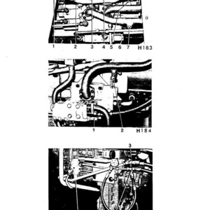 Pode incluir: Diagramas t&eacute;cnicos a preto e branco de um motor, com componentes numerados e etiquetas. A imagem &eacute; dividida em tr&ecirc;s sec&ccedil;&otilde;es, cada uma mostrando uma vista diferente das pe&ccedil;as do motor.
