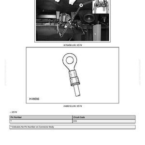 May include: Diagram of an X574 radio ground ring terminal connector. The image includes a detailed illustration of the connector, along with a diagram of the radio components. Text includes "X574 - Radio Ground Ring Terminal Connector" and "H48616".