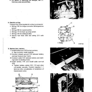 K&ouml;nnte beinhalten: Technische Zeichnung mit Verdrahtungs- und Batterieinstallationsanweisungen. Enth&auml;lt Diagramme von Ventilgest&auml;ngen, elektrischer Verdrahtung und Batteriebox-Komponenten. Der Text enth&auml;lt Anweisungen und Teilenummern.