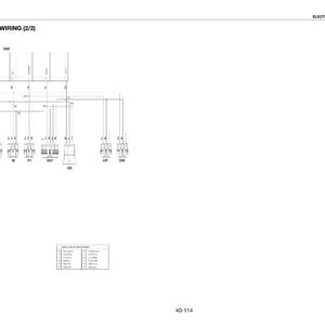 Puede incluir: Diagrama en blanco y negro del cableado de elevaci&oacute;n electr&oacute;nica, con componentes y puntos de conexi&oacute;n etiquetados. El diagrama utiliza l&iacute;neas y s&iacute;mbolos para representar las conexiones el&eacute;ctricas.