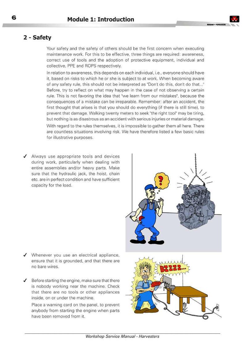 Massey Ferguson MF32 MF34 MF38 Skördetröska Servicehandbok PDF | Verkstadsreparation | Direktnedladdning bild 9