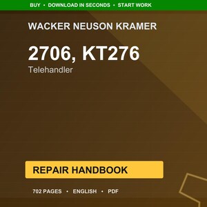 Wacker neuson kramer 2706, Kt276 Teleskoplader Reparaturanleitung PDF | Service Werkstatt | Sofort Download Bild 1