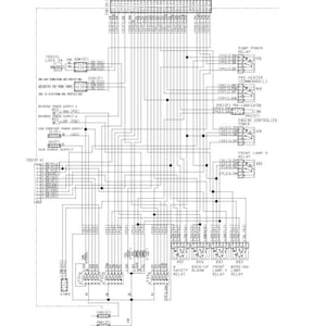 Pu&ograve; includere: Un diagramma dettagliato del circuito elettrico dell'interno della cabina, con numerosi componenti etichettati e linee di collegamento. Il diagramma include etichette per rel&egrave;, alimentatori e altri elementi elettrici. Il titolo "ELECTRIC CIRCUIT DIAGRAM OF INSIDE CAB" &egrave; in alto.
