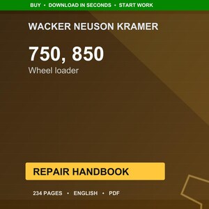 Wacker neuson kramer 750 850 Wheel loader Repair Manual PDF | Service Workshop | Instant Download image 1