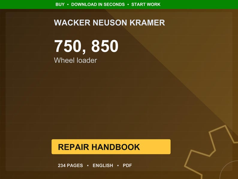 Wacker neuson kramer 750 850 Wheel loader Repair Manual PDF | Service Workshop | Instant Download image 1