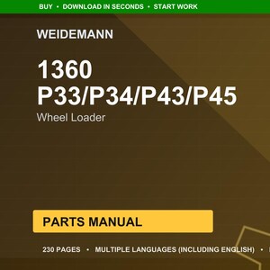Weidemann 1360 P33 p34 p43 p45 Wheel loader Parts Manual PDF | Illustrated Catalog | Instant Download image 1