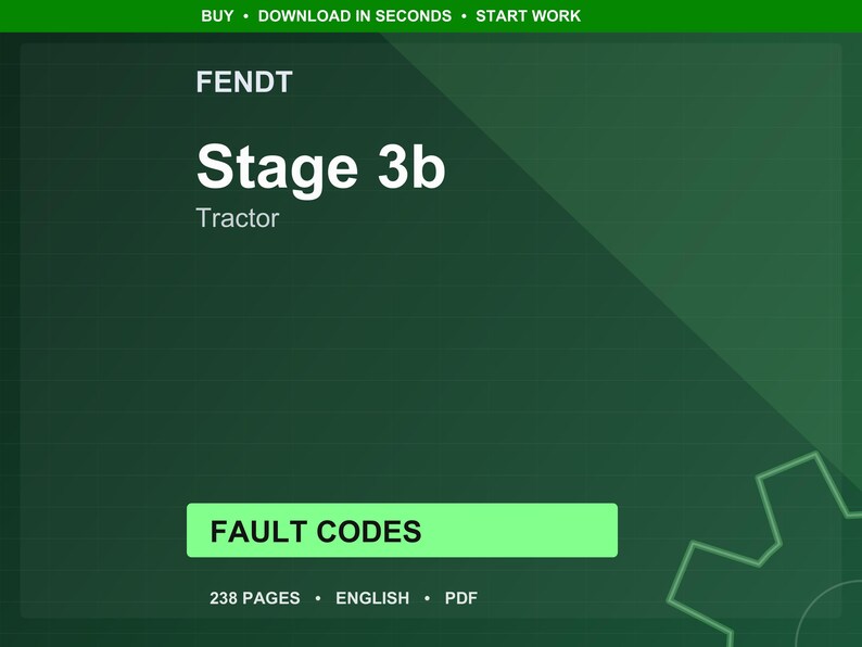 Fendt Stage 3b Tractor Fault Codes Manual PDF | Diagnostic Guide | Instant Download image 1