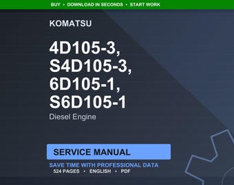 Komatsu 105 Series Diesel Engine Service Manual Repair Workshop PDF Download
