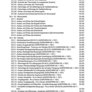 May include: A detailed table of contents in German, listing various mechanical components and procedures, such as oil cooler removal, thermostat checks, and transmission-related tasks. The document is likely for a vehicle.