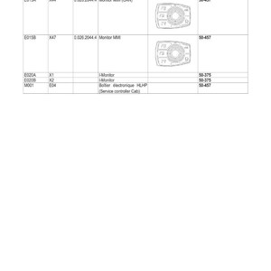 May include: A schematic diagram in French, titled "SCH&Eacute;MAS &Eacute;LECTRIQUES," detailing electrical components. Includes tables with codes, descriptions, and diagrams of electronic modules. The diagram includes the text "Monitor MMI" and "I-Monitor."
