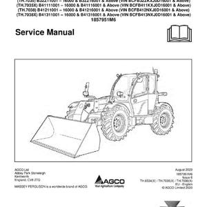 Massey ferguson Th 6534 7035 7038 stage 4 Telescopic handler Service Manual PDF | Workshop Repair | Instant Download image 2
