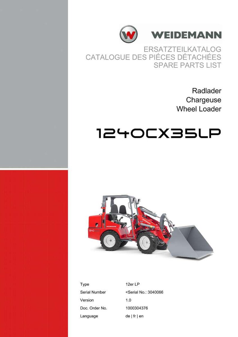 Weidemann 1240Cx35 lp Wheel loader Parts Manual PDF | Illustrated Catalog | Instant Download image 2