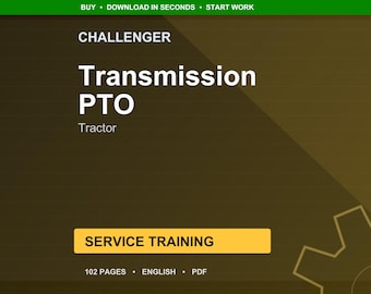 Challenger-Getriebe pto Tractor Service Training Handbuch PDF | Trainingsanleitung | Sofort Download
