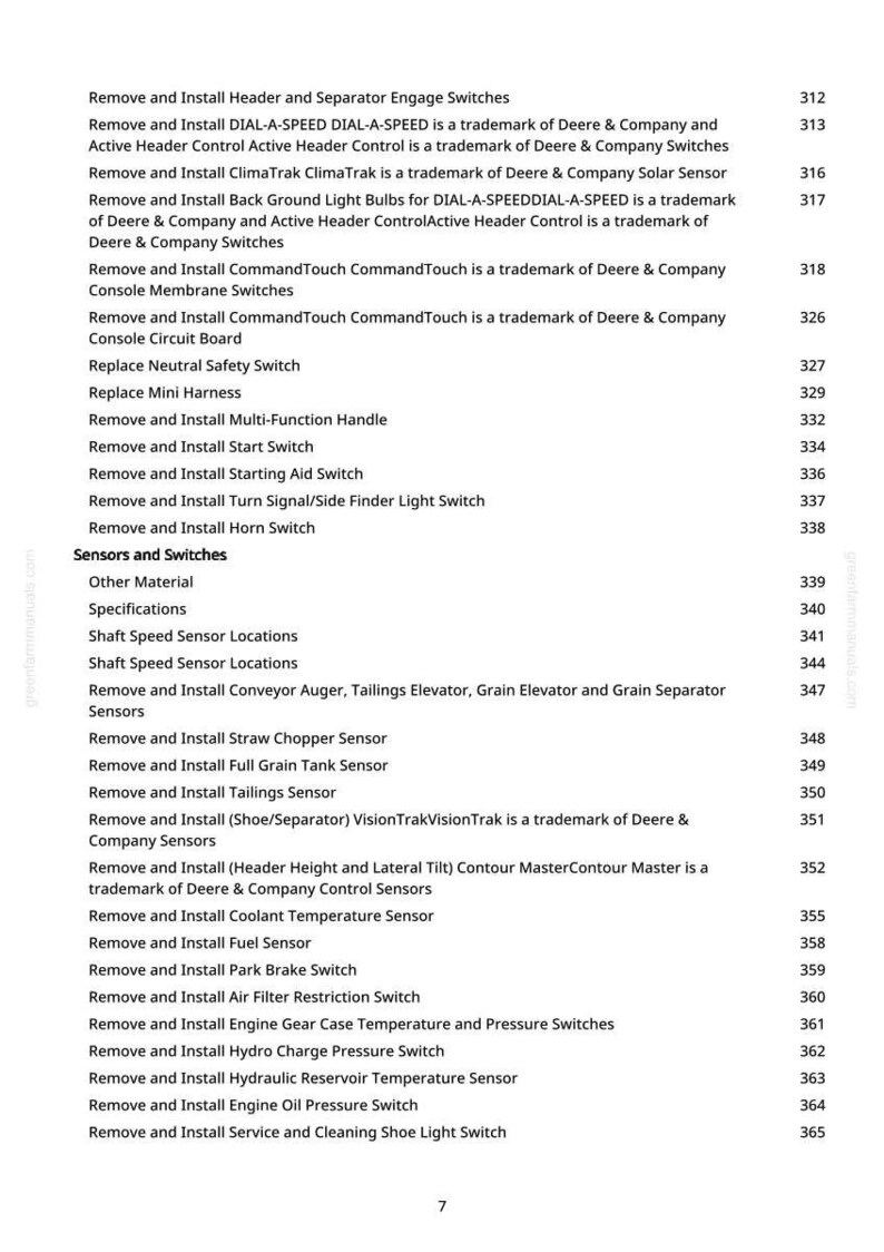 John Deere 9650 Cts skördetröska Teknisk manual PDF | Direkt nedladdning bild 8