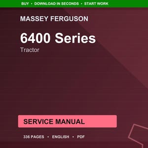 Massey ferguson 6400 Series Tractor Service Manual PDF | Workshop Repair | Instant Download image 1