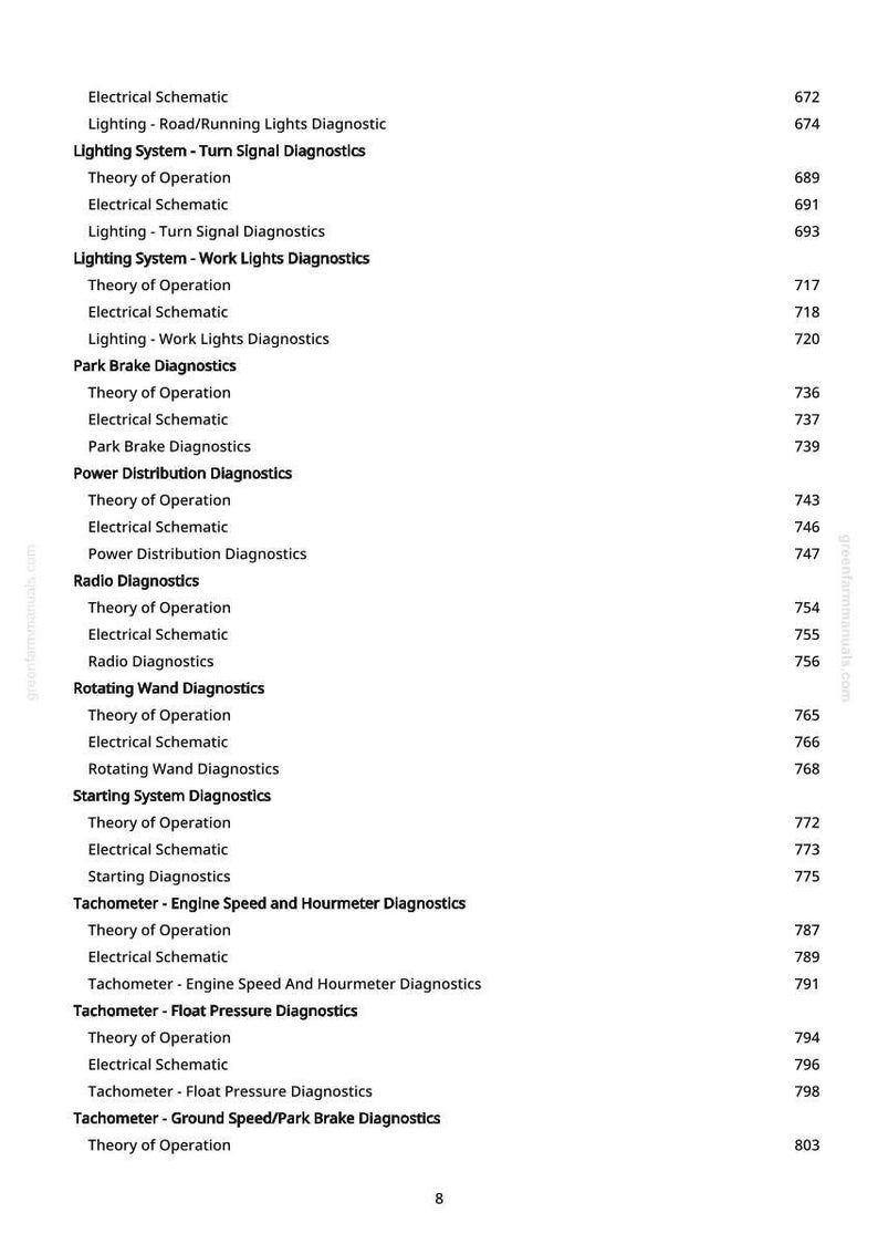 May include: A page from a manual detailing automotive diagnostics, with sections on electrical schematics, lighting systems, and brake diagnostics. Text is black on a white background.