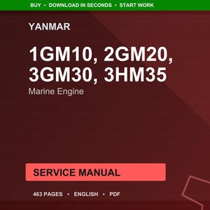 ヤンマー 1GM10 2GM20 3GM30 3HM35 船舶用エンジン サービスマニュアル PDF | ワークショップ修理 | 即時ダウンロード 画像 1
