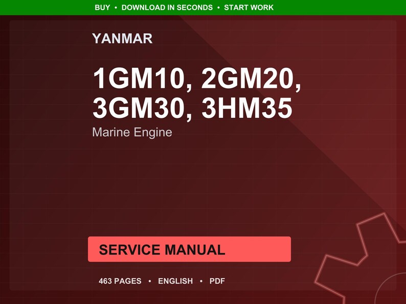 ヤンマー 1GM10 2GM20 3GM30 3HM35 船舶用エンジン サービスマニュアル PDF | ワークショップ修理 | 即時ダウンロード 画像 1