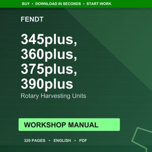 Fendt 345Plus 360plus 375plus 390plus Rotary harvesting units Workshop Manual PDF | Service Repair | Instant Download image 1