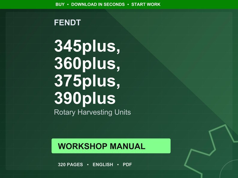 Fendt 345Plus 360plus 375plus 390plus Rotary harvesting units Workshop Manual PDF | Service Repair | Instant Download image 1