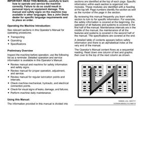 May include: A page from an operator's manual with the title "General Information." The text includes machine overview, operating instructions, and safety information. A diagram with a grid and an arrow is in the lower right corner.