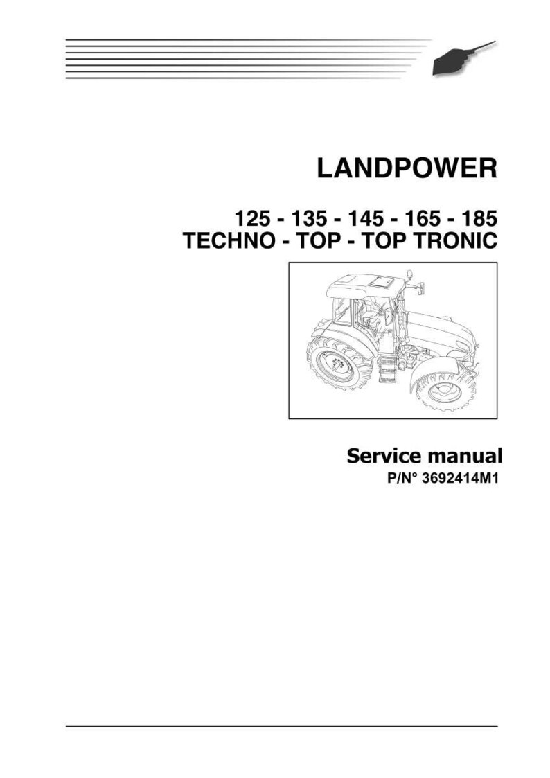 K&ouml;nnte beinhalten: Wei&szlig;es Servicehandbuch f&uuml;r einen Landpower-Traktor. Das Handbuch enth&auml;lt eine Strichzeichnung des Traktors und den Text "125 - 135 - 145 - 165 - 185 TECHNO - TOP - TOP TRONIC". Die Teilenummer des Handbuchs lautet 3692414M1.