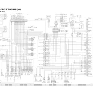 May include: Electrical circuit diagram (6/6) with serial numbers 18001 and 18003 and up. The diagram is a detailed illustration of electrical components and wiring, presented in black and white. The image includes text and a grid.