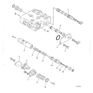 May include: An exploded diagram of a transmission control valve, showing various components labeled with numbers and letters. The diagram includes a valve body, springs, bolts, and other mechanical parts, with the text "DISASSEMBLY AND ASSEMBLY" and "TRANSMISSION CONTROL VALVE".