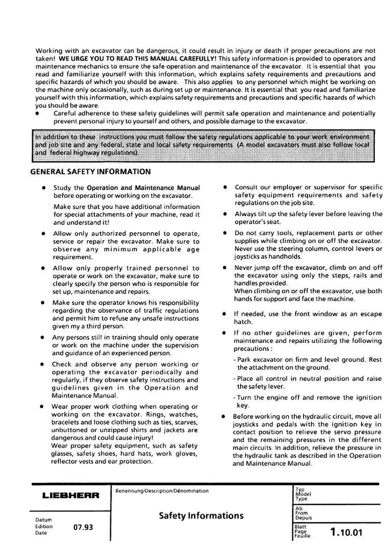 Liebherr R 900 - R942 Litronic hydraulisk grävmaskin Servicemanual PDF | Verkstadsreparation | Direktnedladdning bild 7