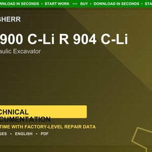 Manual del sistema de la excavadora hidráulica Liebherr R 900 c-Li y R 904 c-Li en formato PDF / Documentación técnica / Descarga instantánea